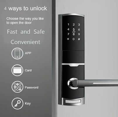 4 w 1 bez klucza, hasło, mieszkanie, smart lock z 4 baterie AA.