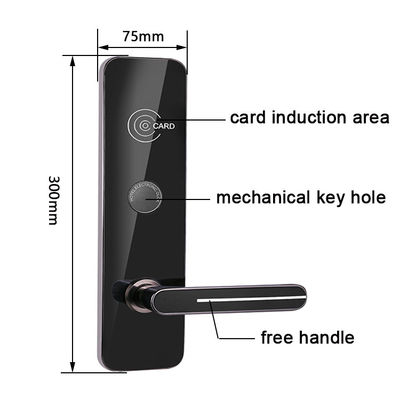 Czarny kolor RFID Karta kluczowa Hotel Smart Lock z darmowym oprogramowaniem do zarządzania hotelem