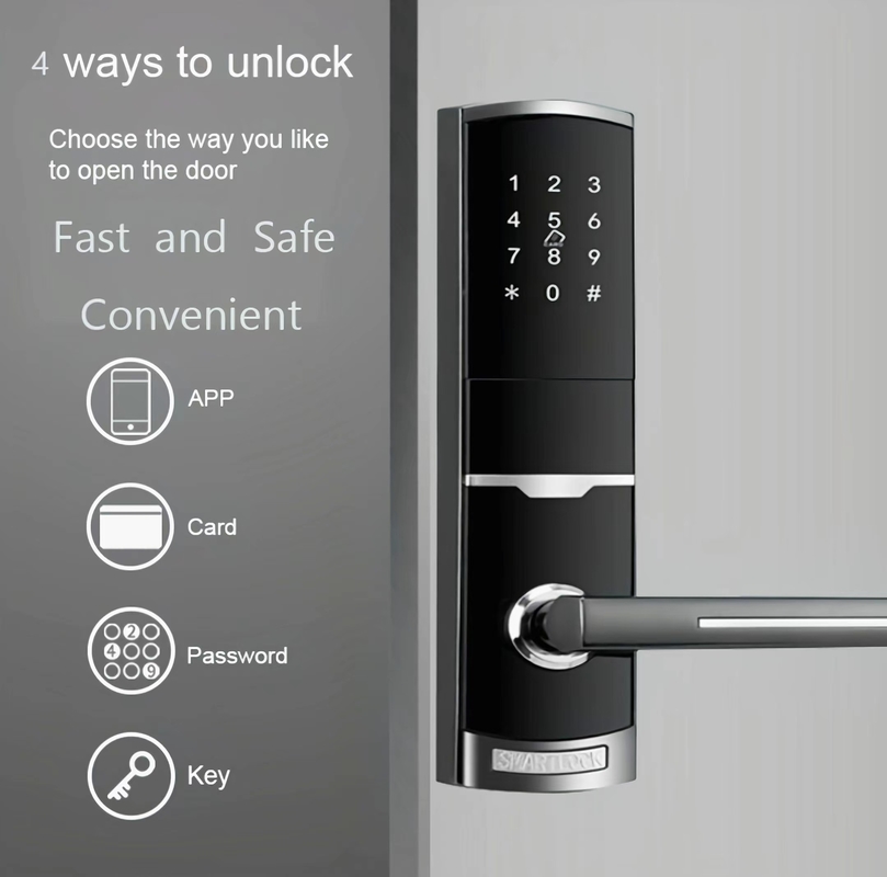 4 w 1 bez klucza, hasło, mieszkanie, smart lock z 4 baterie AA.
