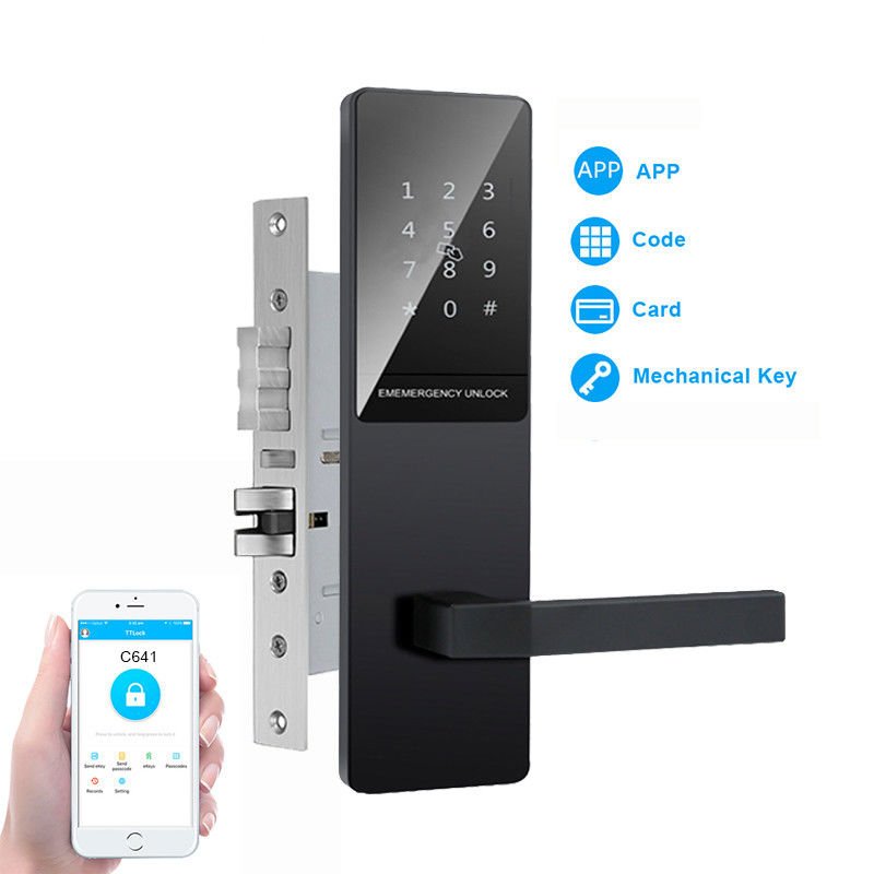 Czarny kolor klawiatura dotykowa Apartament Smart Door Lock dla drzwi wejściowych