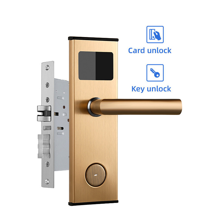 Zamki bezpieczeństwa do drzwi hotelowych Cerradura 1,5 V alkaliczne zamki do inteligentnych drzwi z kartą MF1